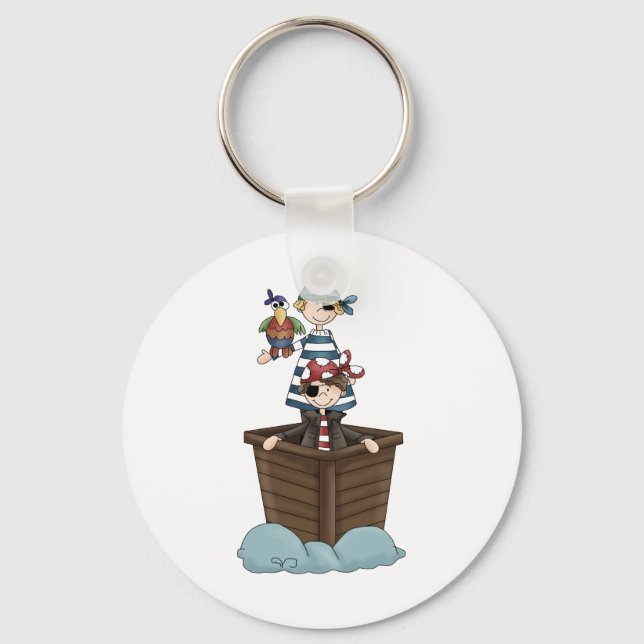 Pirates · Two Pirates in a Boat Keychain (Front)