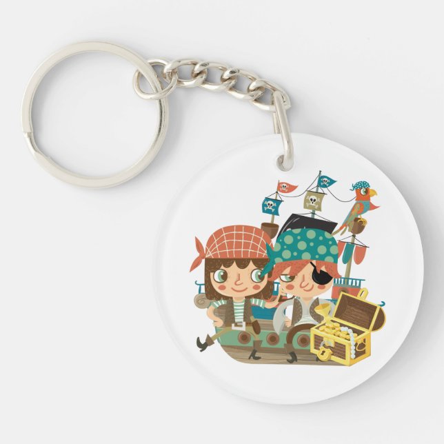 Pirates With Treasure Keychain (Front)