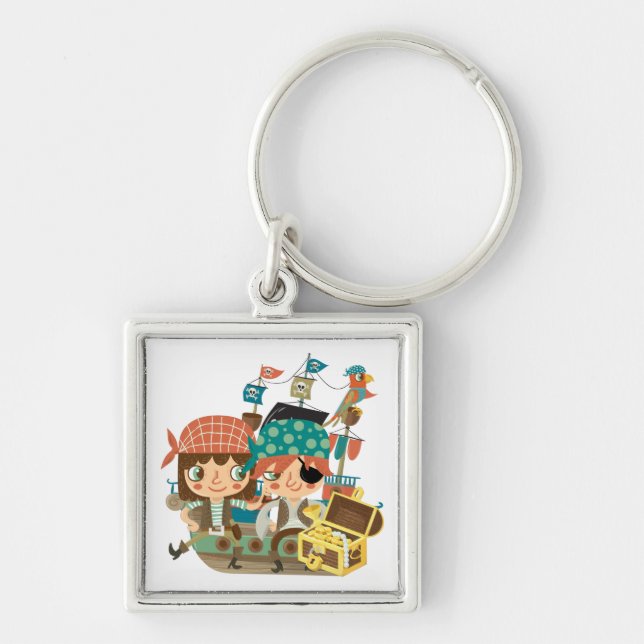 Pirates With Treasure Keychain (Front)