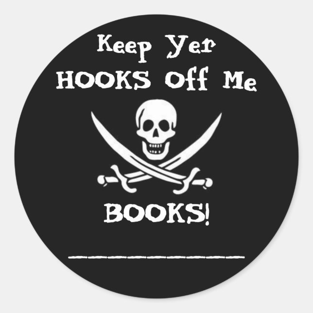 Piratical Bookplate Classic Round Sticker (Front)