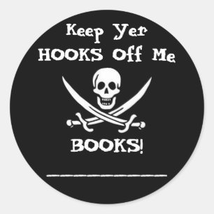 Piratical Bookplate Classic Round Sticker