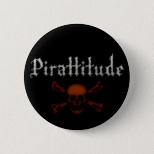 Pirattitude Blood Jolly Roger 2 Inch Round Button