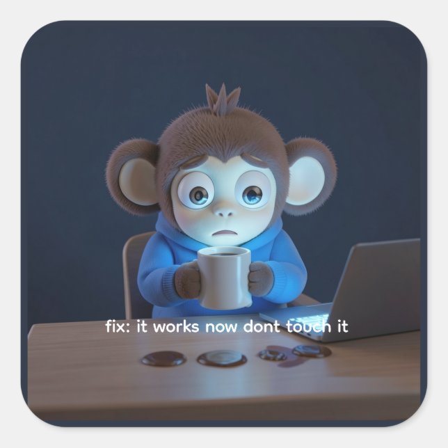 Pire message de commit Autocollant drôle de progra (Devant)