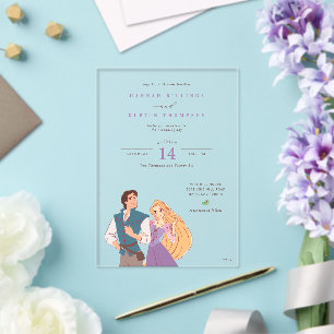 Pirncess Rapunzel and Flynn Rider Wedding Acrylic Invitations