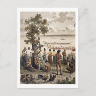 Pirogue races on the Bassac River, detail from 'At Postcard