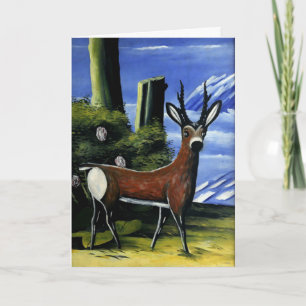 Pirosmani - Roe Deer, Landscape in the Background Card