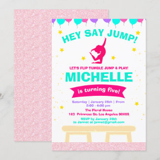 Pirouette Pink Ballerina Girls Gymnastics Birthday Invitation