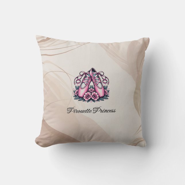 Pirouette Princess Throw Pillow (Front)