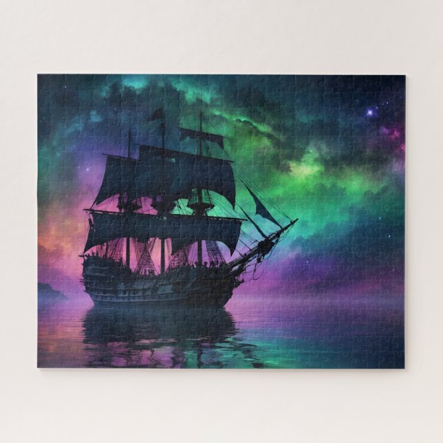  Pirtate Galleon Beneath the Haunted Stars Jigsaw Puzzle (Horizontal)