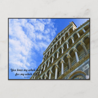 Pisa Cathedral with Love Quote Postcard
