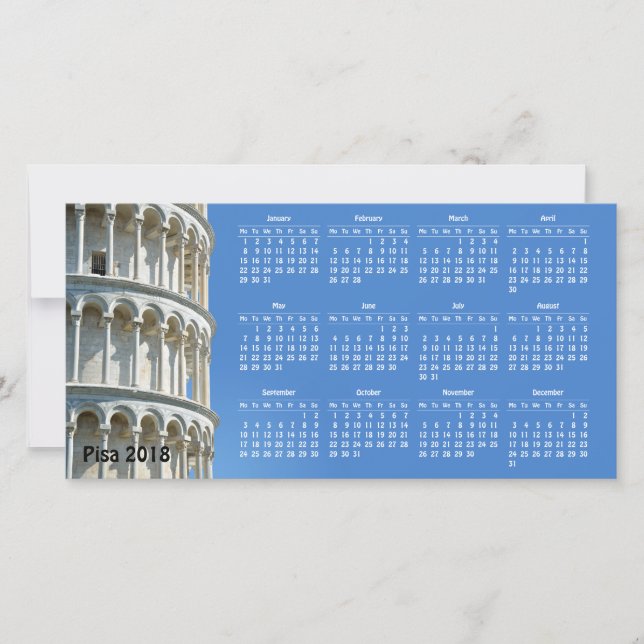 Pisa, Italy 2018 calendar (Front)