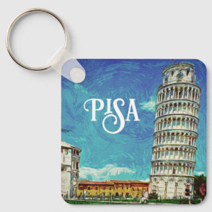 Pisa Italy europe Paint Colorful Keychain