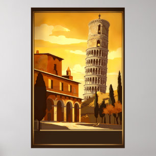PISA ITALY - Vintage Travel Poster