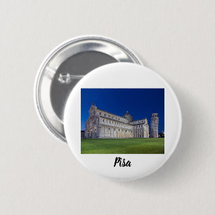 Pisa Leaning Tower Night Panorama Italy Gift 2 Inch Round Button