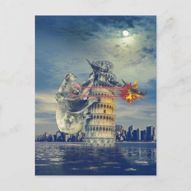 Pisa Tower Koala Bear Funny Postcard (Front)