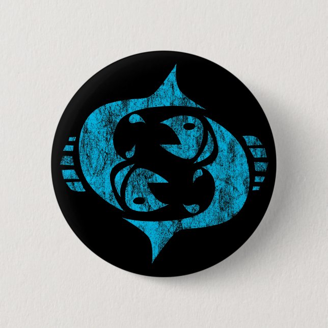 pisces 2 inch round button (Front)