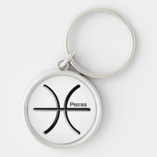 PISCES, Abstract Design of the Zodiac Sign,  T-Shi Keychain