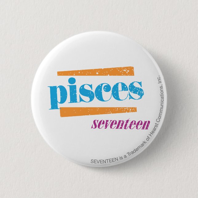 Pisces Aqua 2 Inch Round Button (Front)