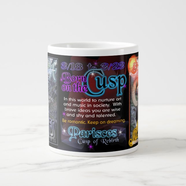 Pisces Aries zodiac Cusp by Valxart Large Coffee Mug (Front)