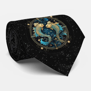 Pisces Astrological Sign Zodiac Neck Tie