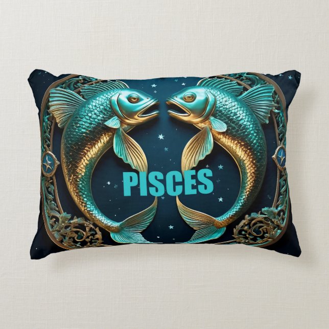 Pisces Astrology Sign Accent Pillow (Front)