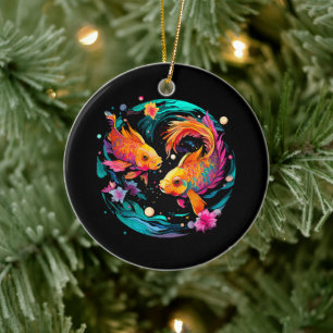 Pisces Astrology Sign Ceramic Ornament
