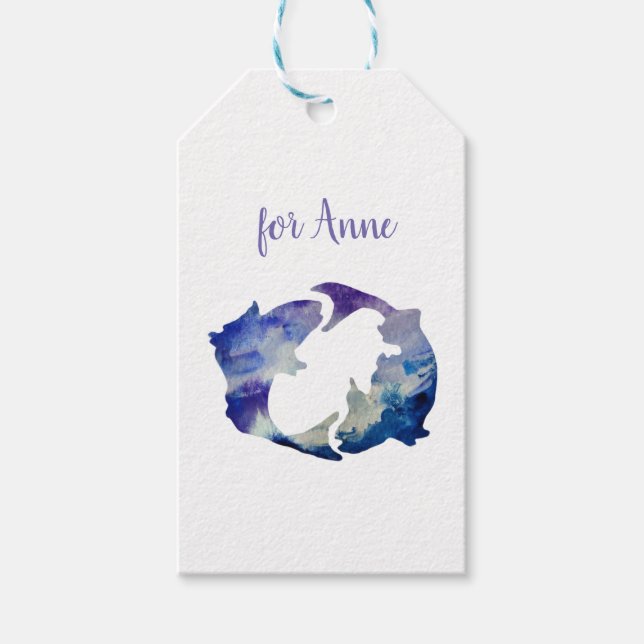 Pisces Astrology Sign Gift Tags (Front)