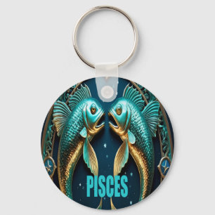 Pisces astrology sign keychain