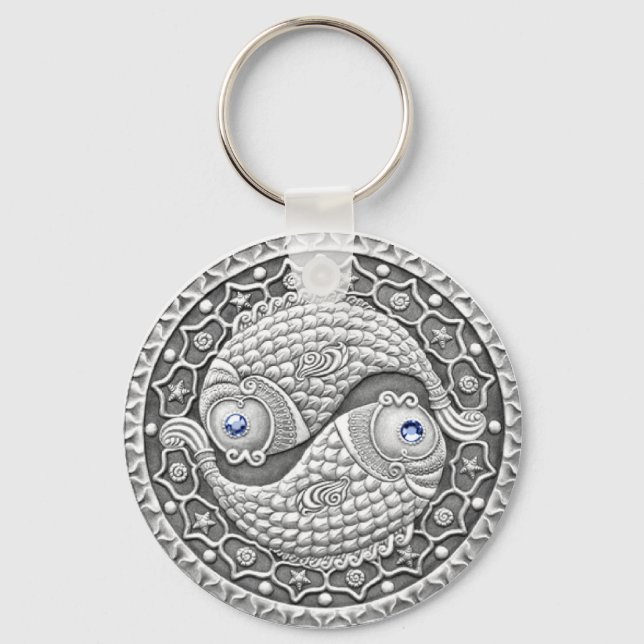 Pisces basic button key chain (Front)