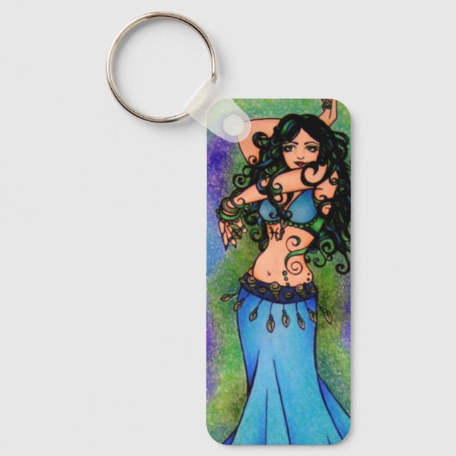 Pisces Belly Dancer Art Keychain (Front)