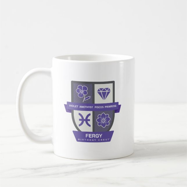 Pisces Birthday Crest™ for February 19-29 Mug (Gauche)