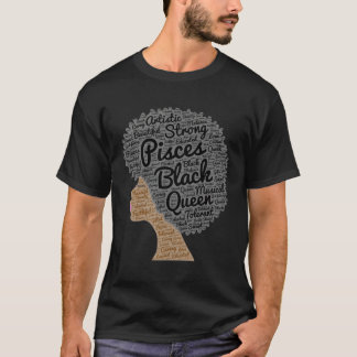 Pisces Black Queen Natural Hair For Women T-Shirt