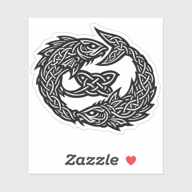 Pisces Celtic Twin‑Current Sigil | BurnsInHell Ink (Sheet)