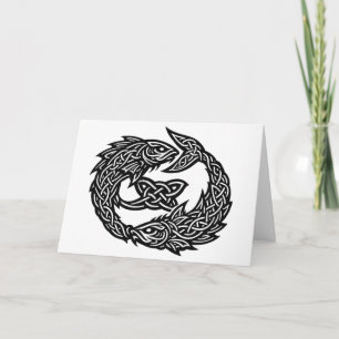 Pisces Celtic Twin‑Current Sigil BurnsInHell Ink Card