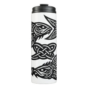 Pisces Celtic Twin‑Current Sigil   BurnsInHell Ink Thermal Tumbler