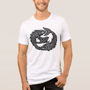 Pisces Celtic Twin‑Current Sigil   BurnsInHell Ink Tri-Blend Shirt