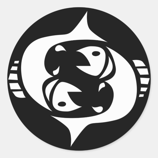 pisces classic round sticker (Front)