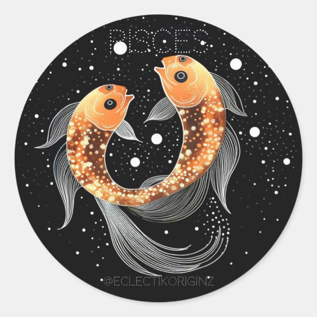 Pisces Classic Round Sticker (Front)