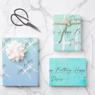 Pisces Colorstrolgy Birthday Wrapping Paper Sheet