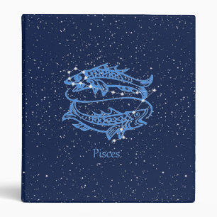 Pisces Constellation and Zodiac Sign with Stars Binder