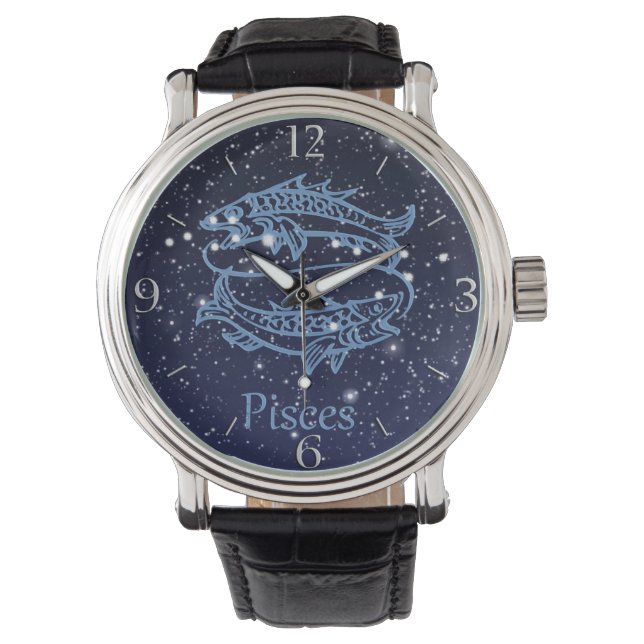 Pisces Constellation and Zodiac Sign with Stars Watch (Front)