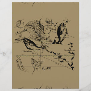 Pisces Constellation Hevelius 1690 Decor