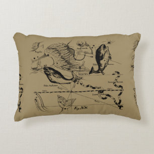 Pisces Constellation Hevelius 1690 Decor Accent Pillow