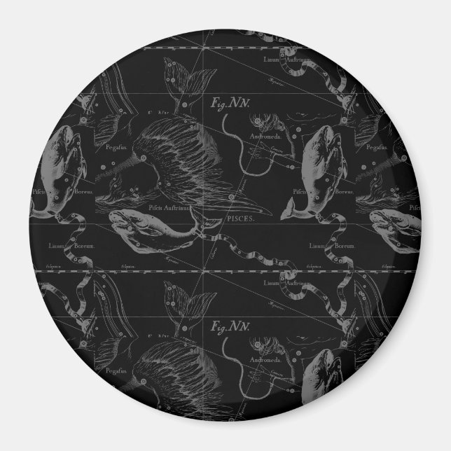 Pisces Constellation Map by Hevelius 1690 Magnet (Front)