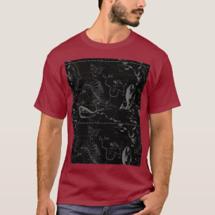 Pisces Constellation Map Hevelius 1690 Engraving T-Shirt