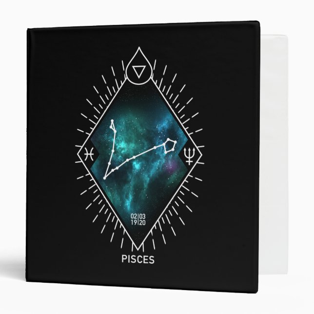 Pisces Constellation & Zodiac Symbol Binder (Front/Inside)