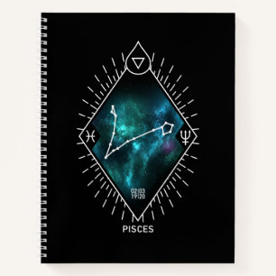 Pisces Constellation & Zodiac Symbol Notebook