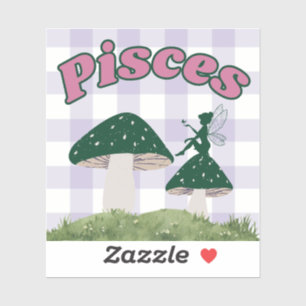 Pisces Cottagecore Aesthetic Fairy Mushroom Art