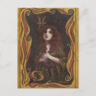 Pisces Decorative Figure Design Postcard