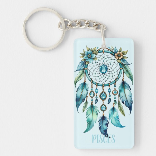 Pisces Dreamcatcher Keychain (Front)